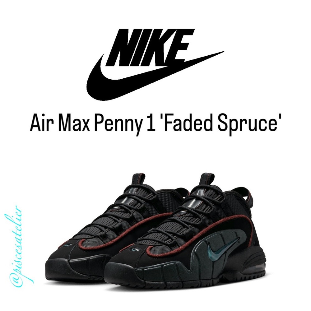 Nike Air Max Penny Black / Faded Spruce Sneakers (DV7442-001), Men’s Size 8